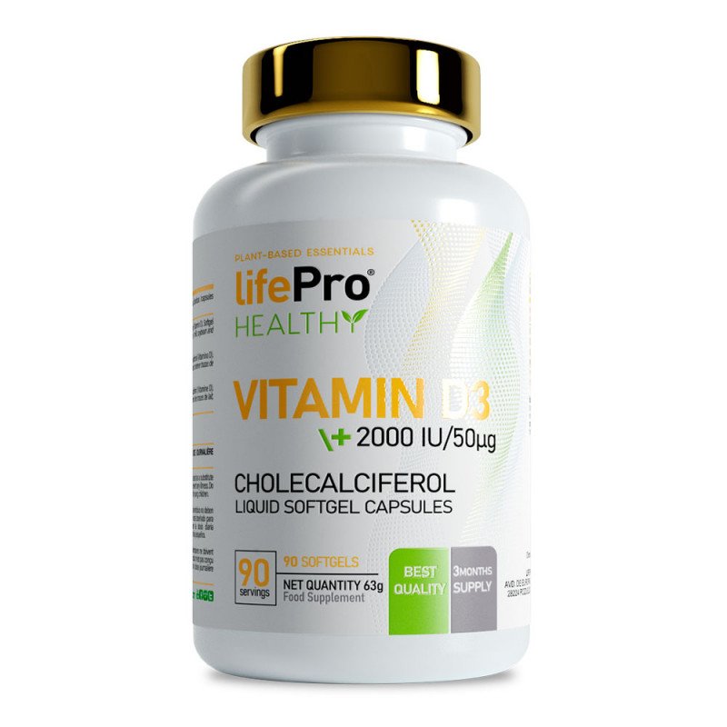 life-pro-vitamin-d3-2000ui Life Pro Vitamina D3 2000ui 90 Softgels - Imagen 1