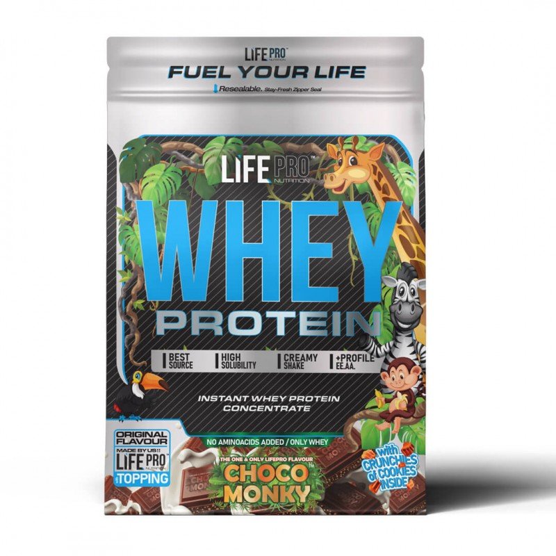life pro whey choco monky 2kg bag edition