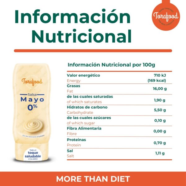 Salsa Zero Mayonesa 330ml Torafood - Imagen 3